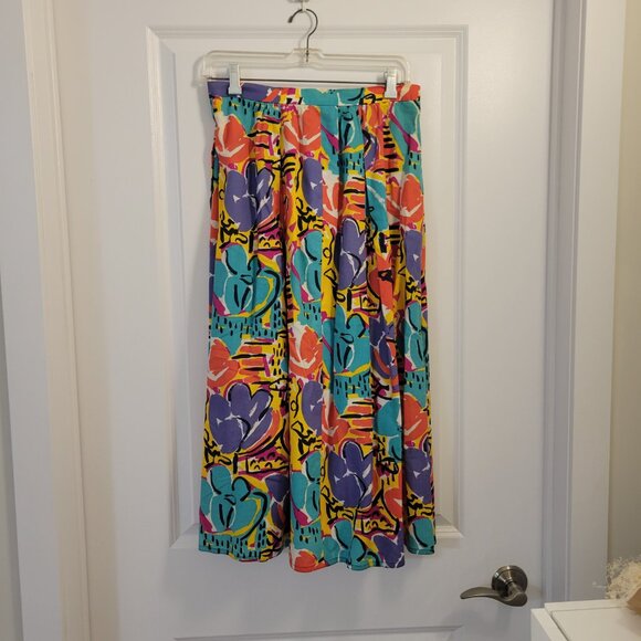 Vintage Retro-Print Vibrant Colourful Jaeger Set - Resortwear - Skirt and Blouse - Picture 6 of 16